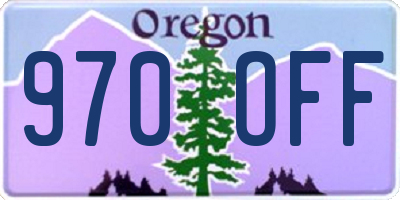 OR license plate 970OFF