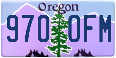 OR license plate 970OFM