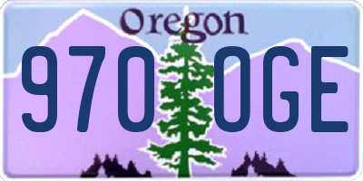 OR license plate 970OGE