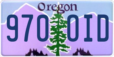 OR license plate 970OID
