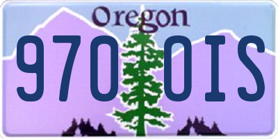 OR license plate 970OIS