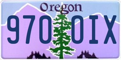 OR license plate 970OIX