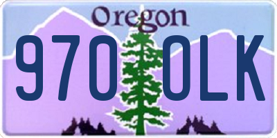 OR license plate 970OLK