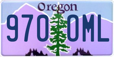 OR license plate 970OML