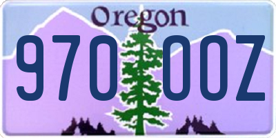 OR license plate 970OOZ