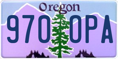 OR license plate 970OPA