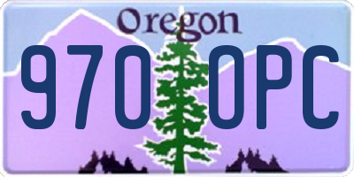 OR license plate 970OPC