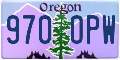 OR license plate 970OPW
