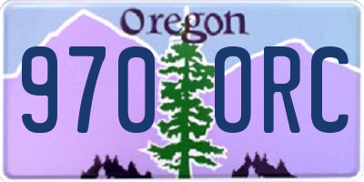 OR license plate 970ORC