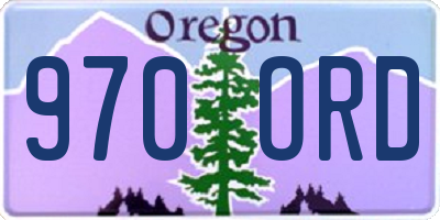 OR license plate 970ORD