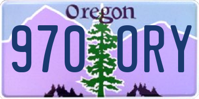 OR license plate 970ORY