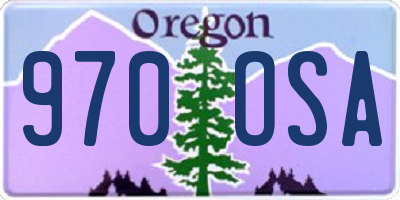 OR license plate 970OSA