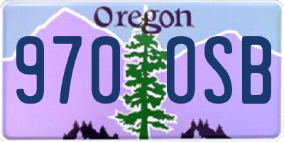 OR license plate 970OSB