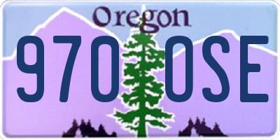 OR license plate 970OSE