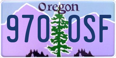 OR license plate 970OSF