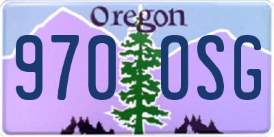 OR license plate 970OSG