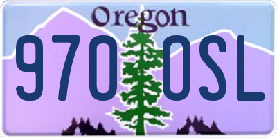 OR license plate 970OSL