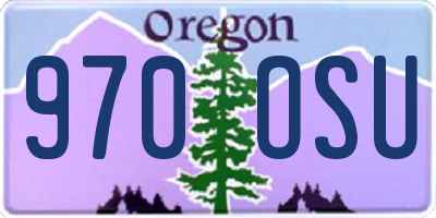 OR license plate 970OSU
