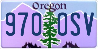 OR license plate 970OSV