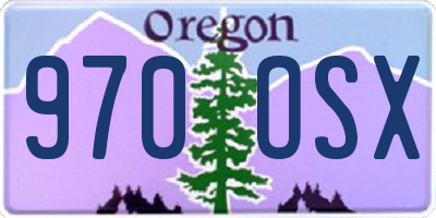 OR license plate 970OSX