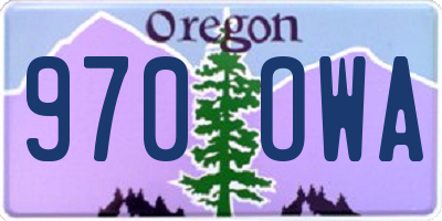 OR license plate 970OWA