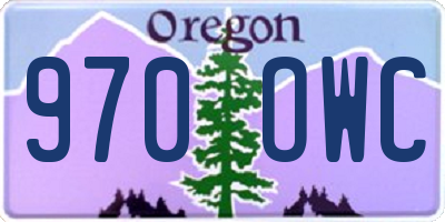 OR license plate 970OWC