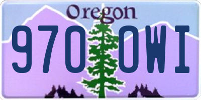 OR license plate 970OWI