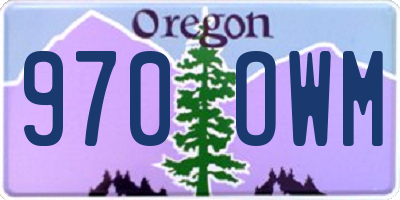 OR license plate 970OWM