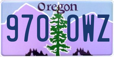 OR license plate 970OWZ