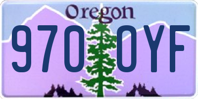 OR license plate 970OYF