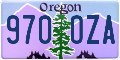 OR license plate 970OZA