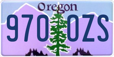 OR license plate 970OZS