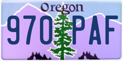 OR license plate 970PAF