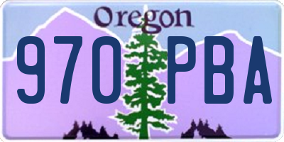 OR license plate 970PBA