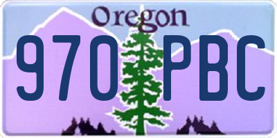 OR license plate 970PBC