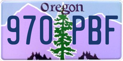 OR license plate 970PBF