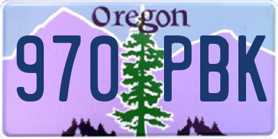 OR license plate 970PBK