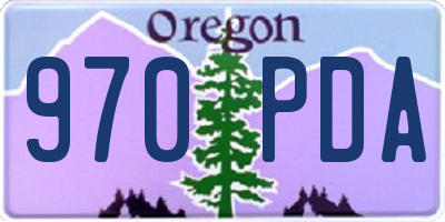 OR license plate 970PDA