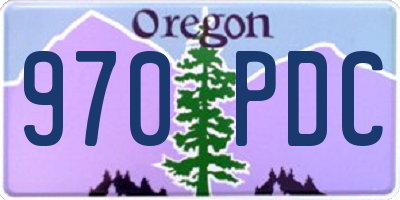 OR license plate 970PDC