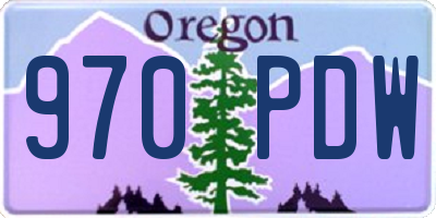 OR license plate 970PDW