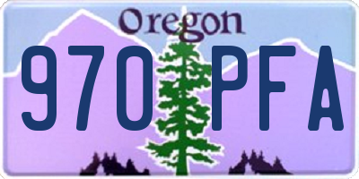 OR license plate 970PFA