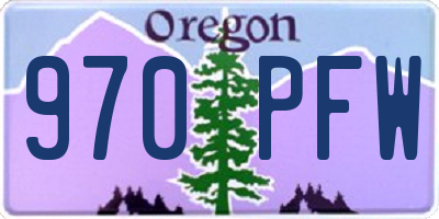 OR license plate 970PFW