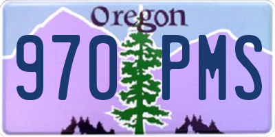 OR license plate 970PMS