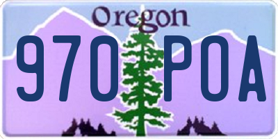 OR license plate 970POA