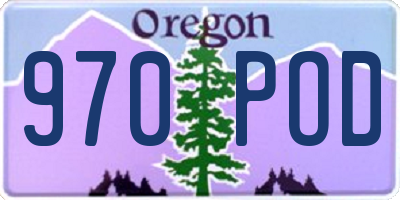 OR license plate 970POD