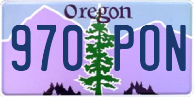 OR license plate 970PON