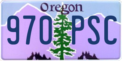 OR license plate 970PSC