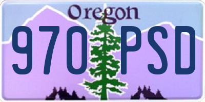 OR license plate 970PSD