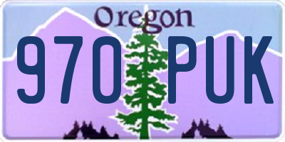 OR license plate 970PUK
