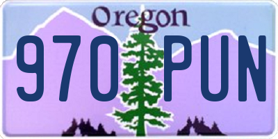 OR license plate 970PUN